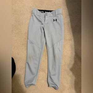 Under Armour Boys Baseball Pants – Gray | Youth Small (YSM)